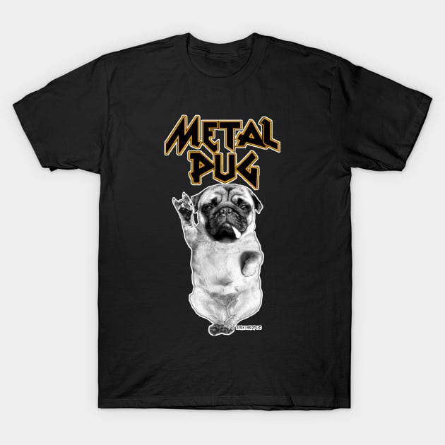 Metal Pug T-Shirt by darklordpug